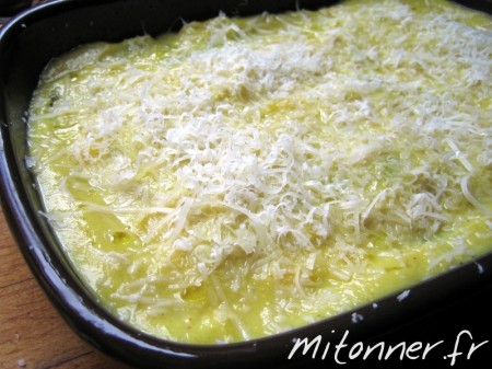 Polenta aux fanes de carottes en gratin