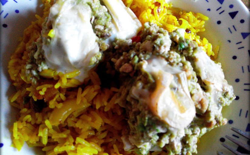 Avocat gratiné et riz aux épices