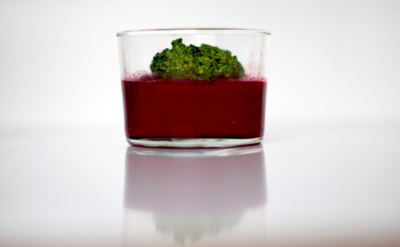 Verrines de betterave au pesto de roquette